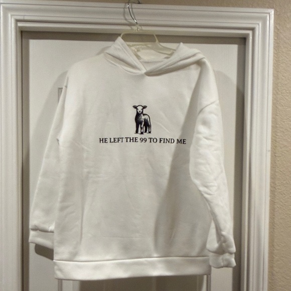 White womens warm Christian hoodie  size small new - Picture 2 of 4